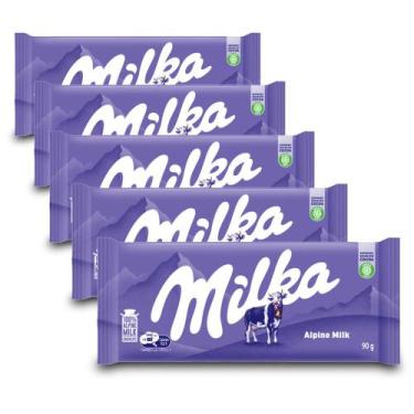 Imagem de Chocolate Milka Alpine Milk Kit 5 Barras de 90g - 11415