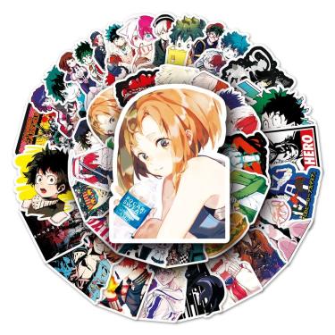 Imagem de Adesivos My Heros Academias Anime em vinil impermeável 52 unidades