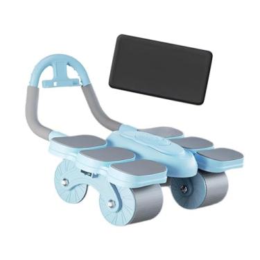 Imagem de UGPLM Máquina abdominal Máquina AB Roda de exercício com tapete de joelho para treinamento muscular, Azul