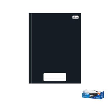 Imagem de Kit Caderno Brochura Capa Dura Pepper Preto 80 Folhas + Grampeador Metallic C-15 45 Folhas