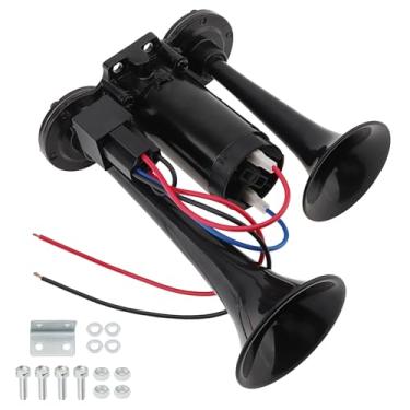 Imagem de DriSentri Buzina de ar elétrica de 12 V para caminhão, kit de buzina de ar de carro elétrico super alto 150DB com compressor para motocicletas, carros, caminhões, caminhões, caminhões, trens, barcos