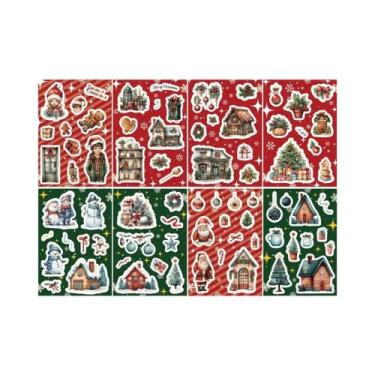 Imagem de Adesivos De Quebra-Cabeça De Boneco De Neve De Natal 8 Peças Desenho A