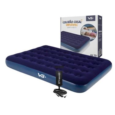 Imagem de Colchão Casal Inflável + Bomba De Ar Manual Vg Plus