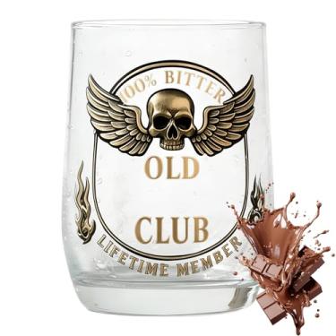 Imagem de Copos para Bebidas Alcoólicas - Copo Gótico Grosso com Tema de Caveira e Asas | Copos De Uísque Clássicos | Para Familiares Amantes De Bourbon Cocktails Aniversários Bar Cozinha Casa