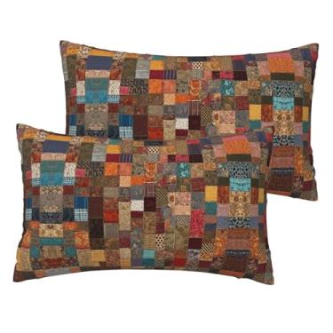 Imagem de Conjunto de 2 fronhas de linho de imitação macia estilo africano, capas reversíveis respiráveis para cama e sofá, decoração com zíper oculto
