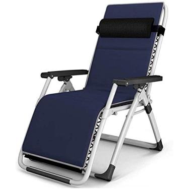 Imagem de YYBOES Cadeira de jardim leve reclinável para casa, espreguiçadeira dobrável com almofadas, cadeira reclinável suporta até 200 kg de presente
