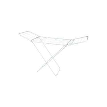 Imagem de Varal de Chão Retrátil Buenos Aires com Abas, Aço, Branco, 95x133x53cm, Suporta 8kg, Dobrável