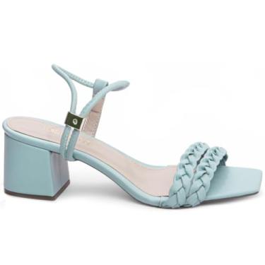 Imagem de SANDALIA FEMENINA TORRICELLA NAPA AZUL ENFEITE EM ABS PARA AJUSTES SALTO GROSSO MEDIO,NÚMERO 39