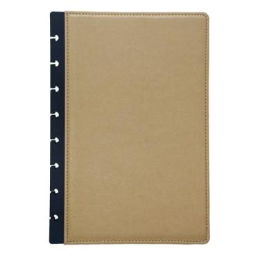 Imagem de ITSYHPRO Capas de caderno de couro PU (1 par) - tamanho júnior, compatível com Circa Arc TUL Happy Planner - Capa planejadora de disco (júnior, dourada)