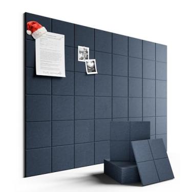 Imagem de Fluxynara Quadro de avisos grande de feltro 122 cm x 91 cm Alternativa para quadro de cortiça - pacote com 12 com 70 abas adesivas removíveis seguras, quadros de cortiça para paredes, quadro de