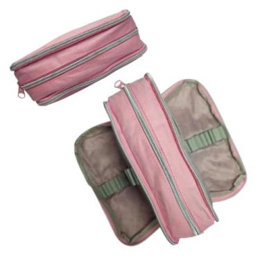 Imagem de Estojo Escolar Duplo Grande Rosa Claro Volta às Aulas Lápis Tendência Menina Menino Ensino Médio TOP