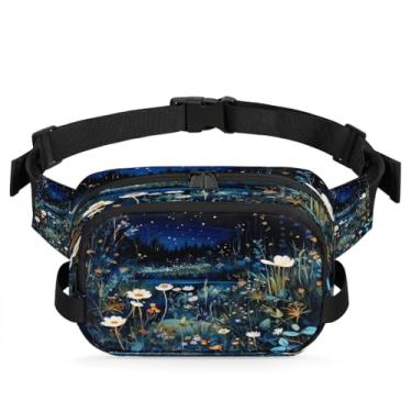 Imagem de Pochete de jardim com flores de primavera para mulheres e homens com alça ajustável, bolsa transversal, bolsa de peito, bolsa tiracolo, Cor 5