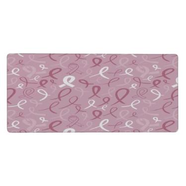 Imagem de Tapete de mouse com estampa rosa, linhas grandes, à prova d'água, tapete protetor de mesa estendido, base de borracha antiderrapante para escritório, computador, teclado, laptop e mesa de casa, mouse
