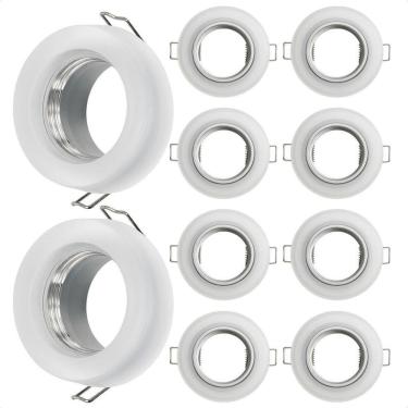 Imagem de Kit 10 Spot Taschibra Redondo Embutir Vidro Jateado Sp23