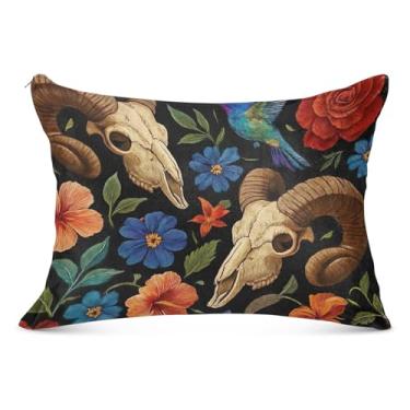 Imagem de Capas de travesseiro decorativas grandes flores coloridas beija-flor flanela longa padrão queen king travesseiro de cama, tamanho do corpo, 53 cm x 137 cm