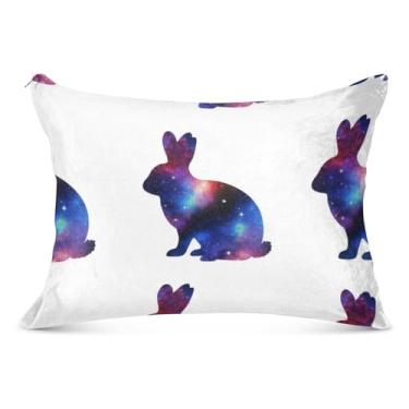 Imagem de Silhuetas Coelhos Branco Bonito Grande Fronhas Decorativas com Zíper Longo Padrão Queen King Travesseiro Bonito Grande Fronha de Travesseiro, Tamanho do Corpo, 53 cm x 137 cm