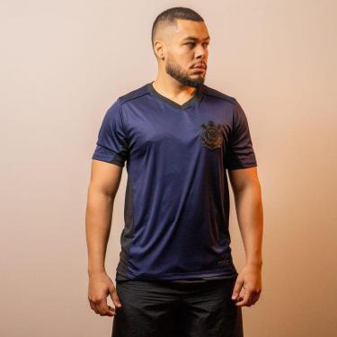 Imagem de Camiseta Corinthians Coimbra Fitness Gola V Roxa/Preto-Masculino