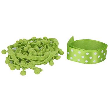 Imagem de SIWOTED 2 unidades de fita de 25 mm/10 mm de fita de impressão de bola DIY material de embrulho de roupas acessório de ornamento (Estilo 3)
