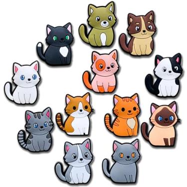 Imagem de Pinguim de gato, cachorro, tartaruga, pinguim, animais de fazenda, sapato, adornos para decoração de sandálias de crocodilo, 12 gatos, Small