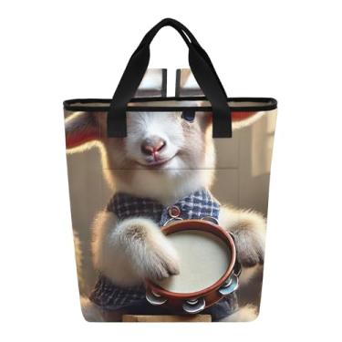 Imagem de Bolsa térmica térmica rústica de cordeiro com 36 latas para almoço grande para mulheres 34 x 15 x 40 cm