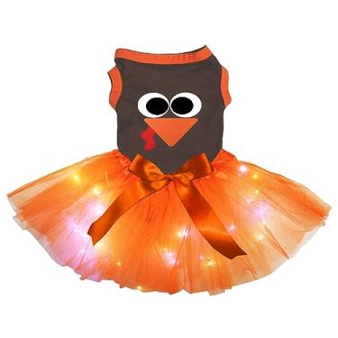 Imagem de Petitebella Vestido de cachorro com cara de peru (LED marrom/laranja, PP)
