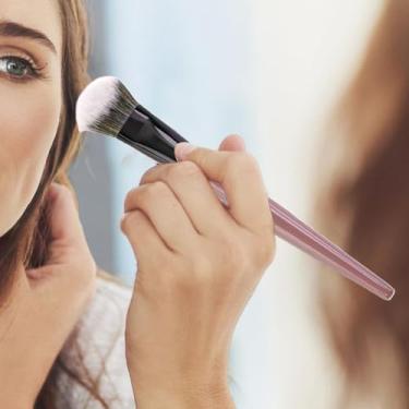 Imagem de Pincel de blush | Pincel de blush líquido de cerdas macias para bochechas | Ferramenta cosmética portátil de mistura de maquiagem facial para mulheres e meninas iniciantes