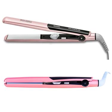 Imagem de Prancha Alisadora Chapinha de Cabelo Revestimento Cerâmico + Tourmaline Golden Rose Mondial P20 Bivolt