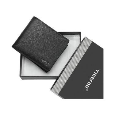 Imagem de Carteira Slim De Couro Genuíno Para Homens Tigernu Luxuosa Mini Bolsa 