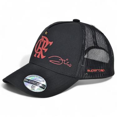 Imagem de Boné Flamengo Zico Trucker Aba Curva Licenciado Oficial-Unissex