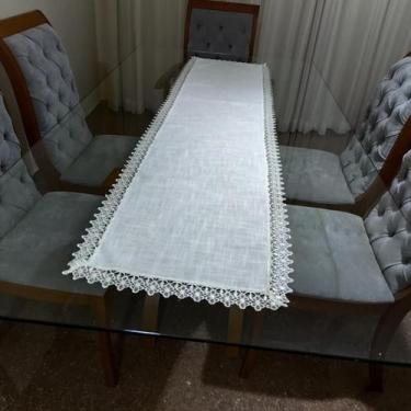 Imagem de Trilho de Mesa Decorativo Luxo de Linho 40x170 COR:CINZA - ALGOESTER, 