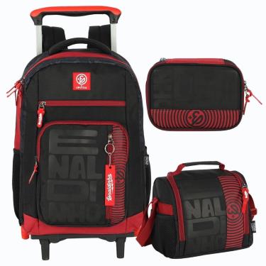 Imagem de KIT Mochila Rodinhas OFICIAL ENALDINHO Luxcel MC49456 Preto-Unissex