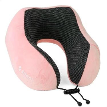 Imagem de Almofada Apoio Encosto de Pescoço Ergonômico para Viagem Silent (Rosa) U ROSA UNICA-Unissex