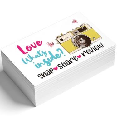 Imagem de 100 peças Love What's Inside Small Business Cards, Snap Share Review Thank You Notes Cards for Small Business Online Retail Stores Local Stores