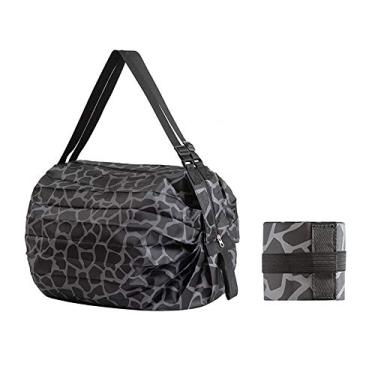 Imagem de Bolsa de compras dobrável reutilizável Ambientalmente amigável Tecido náilon lavável para viagens acampamento caminhada praia piquenique lavanderia bagagem escolar