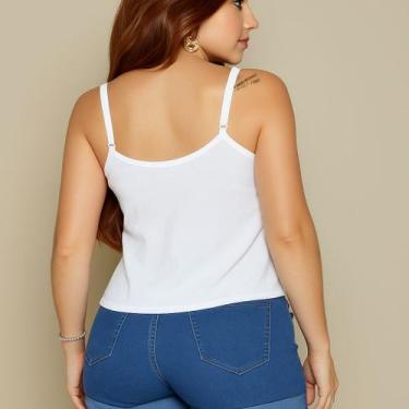 Imagem de Blusa Cropped Tres babados com alças regualveis Basico Duna - Univisio