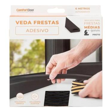 Imagem de Borracha Veda Fresta Adesivo tipo D 6mmx9mm -6 Metros Comfort Door, Pr