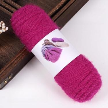 Imagem de novelos de lã de peso médio – fio de tricô macio brilhante para chapéus, cachecóis e xales, suprimentos de artesanato (rosa rosa)