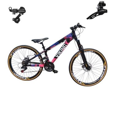 Imagem de Bicicleta 26 VikingX T25 24v Freeride Cambios SHIMANOS  Indexado Pneu Slick Fino Fx Amarela1.50-Unissex