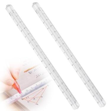 Imagem de 2 peças de régua transparente ferramentas de medição de precisão de 15 cm régua de medição reta ideal para projetos de escritório escolar e faça você mesmo