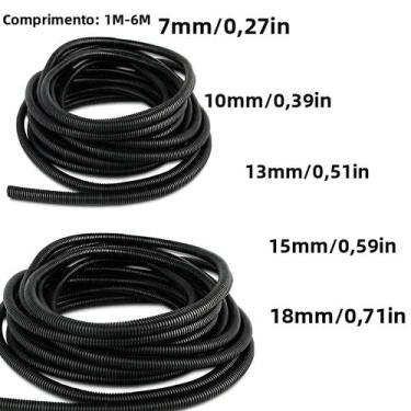 Imagem de Mangueira De Cabo De Aço Preto Trançado Tipo Dividido, Tubo De Polieti