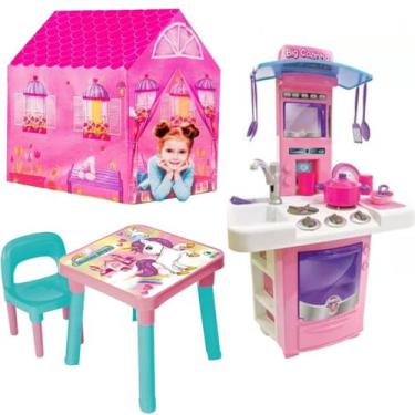 Imagem de Mesinha Educativa Infantil Unicórnio + Barraca e Cozinha - Monte Liban