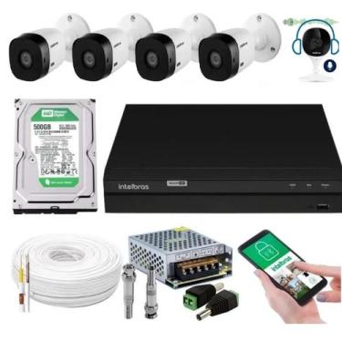 Imagem de Kit 5 Câmeras Intelbras Dvr Intelbras Mhdx 4 Canais C/ Áudio