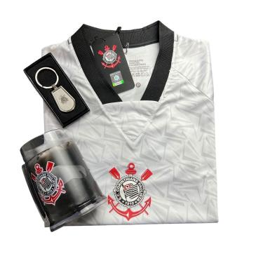 Imagem de Kit Corinthians Camisa Baby Look + Caneca + Chaveiro Brasão - Feminino-Feminino