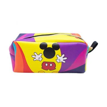 Imagem de Necessaire Retangular Formato Mickey 12x11x24cm 90 Anos Disney