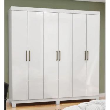 Imagem de Guarda Roupa Recife 6 Portas Com Pés Branco - Carioca