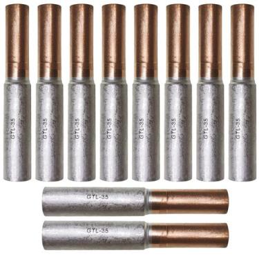 Imagem de Kit 10 Luva de Emenda Bimetálica para Cabo Cobre 25mm e Alumínio de 35