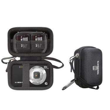 Imagem de Tourmate Capa rígida de armazenamento para câmera digital CAMKORY/VAHOIALD/QONGUDS/Canon PowerShot 180 190/Sony DSCW800 830 (preta)