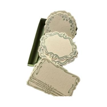 Imagem de Cartões De Nota Geométricos Florais Texturizados Em Papel Verde Para D