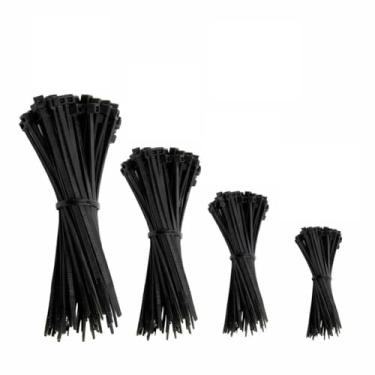 Imagem de Kit Com 400 Abraçadeira Fita Lacre De Nylon Enforca Gato 15 20 25 e 30 cm Preto