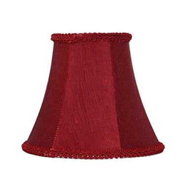 Imagem de pcagfaajmh Abajur retrô de cor vermelha de 15 cm para lâmpada, abajures de lustre de interior estilo americano, faça você mesmo, abajur com clipe (1 peça) (1 peça)